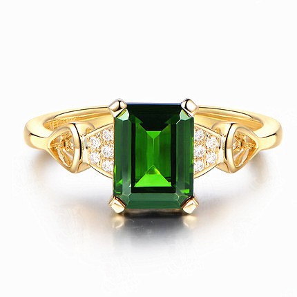 Womens Fashion Open-Style Ring With Natural Square Cut Diamond