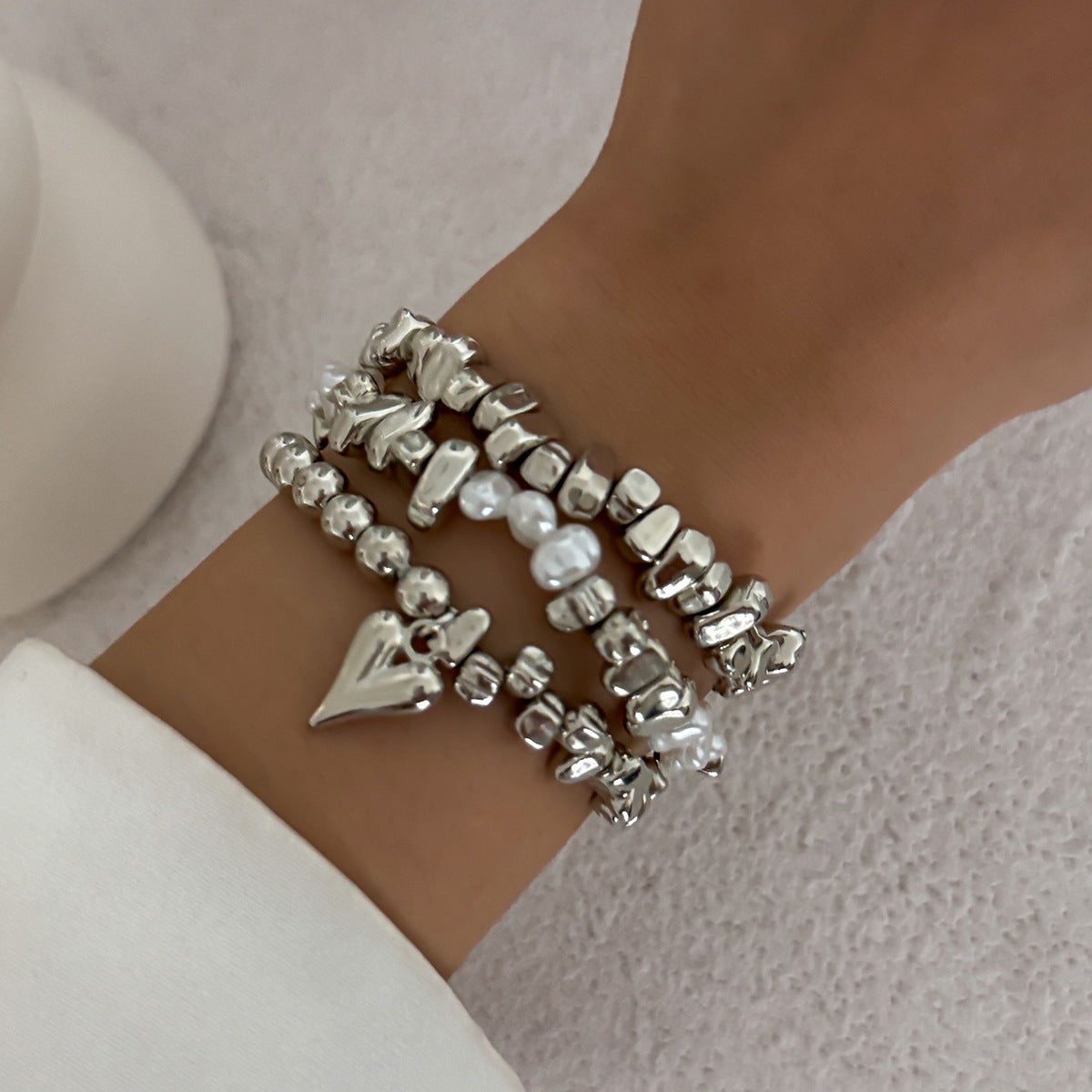 Niche, Light-luxury Three-piece Irregular Bracelet Set