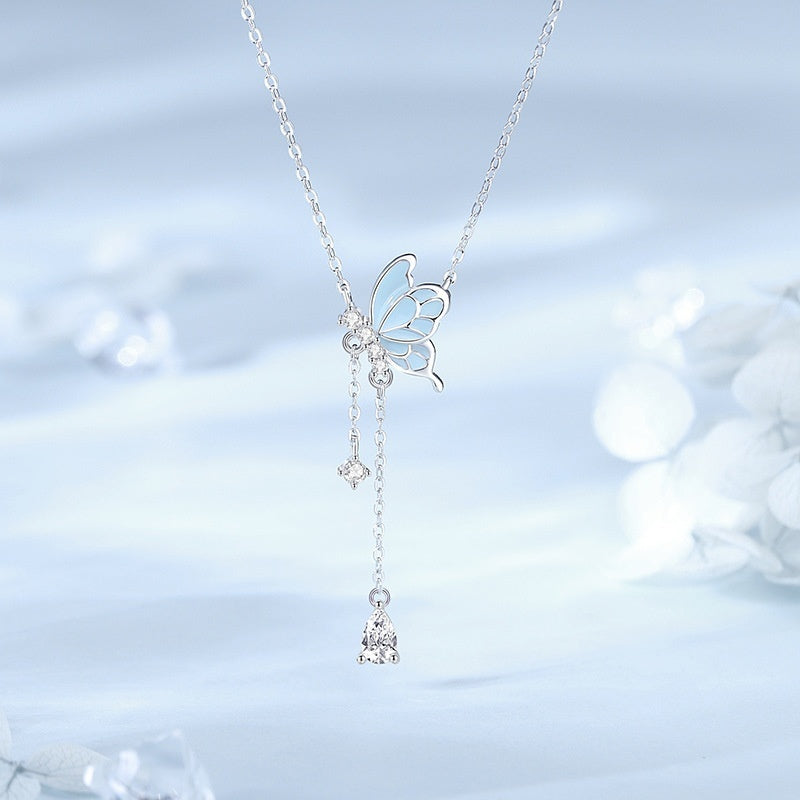 New Original Luminous Stainless Steel Dancing Butterfly Necklace