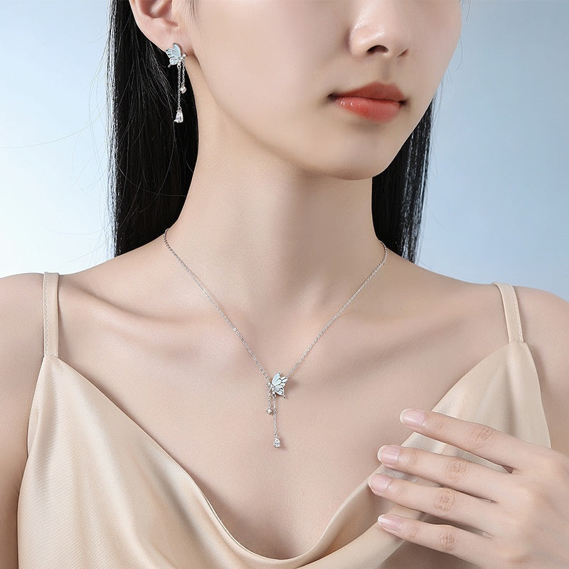 New Original Luminous Stainless Steel Dancing Butterfly Necklace
