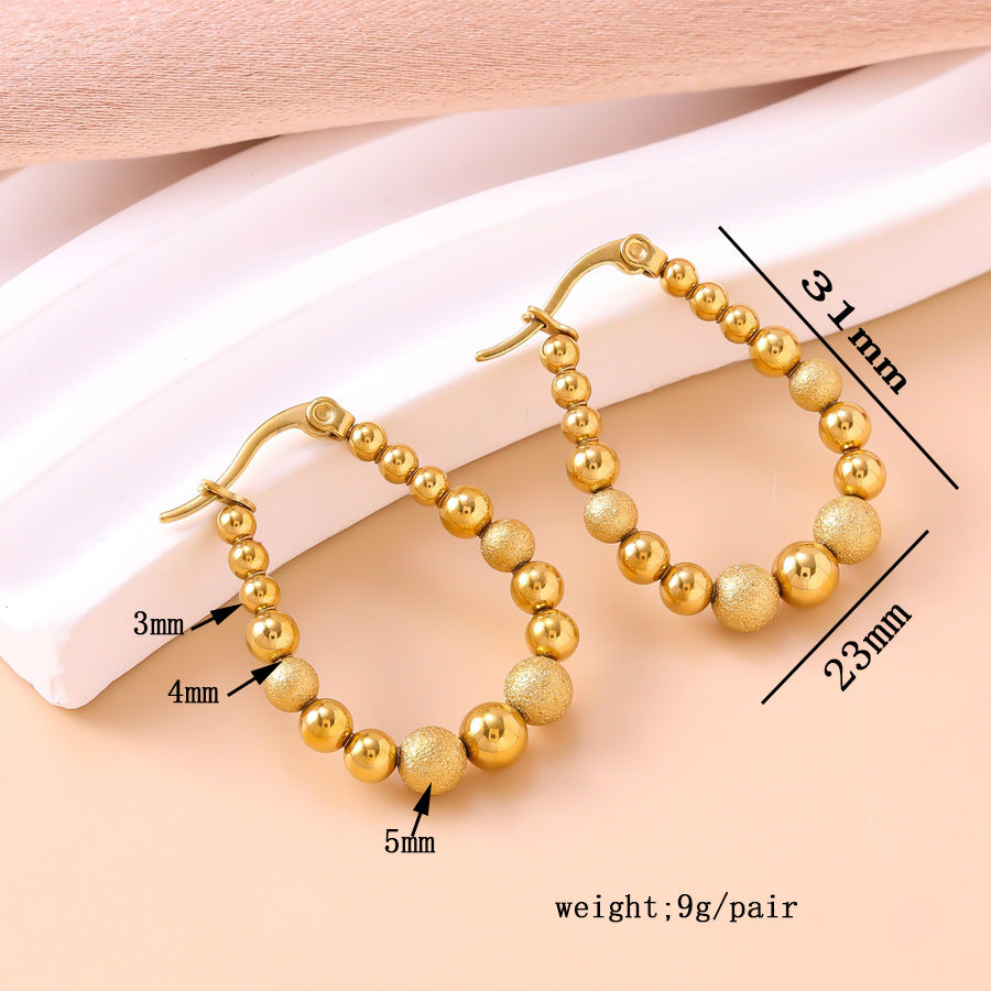 Fashionable Commuter Niche Instagram-Style Frosted Bead Earrings