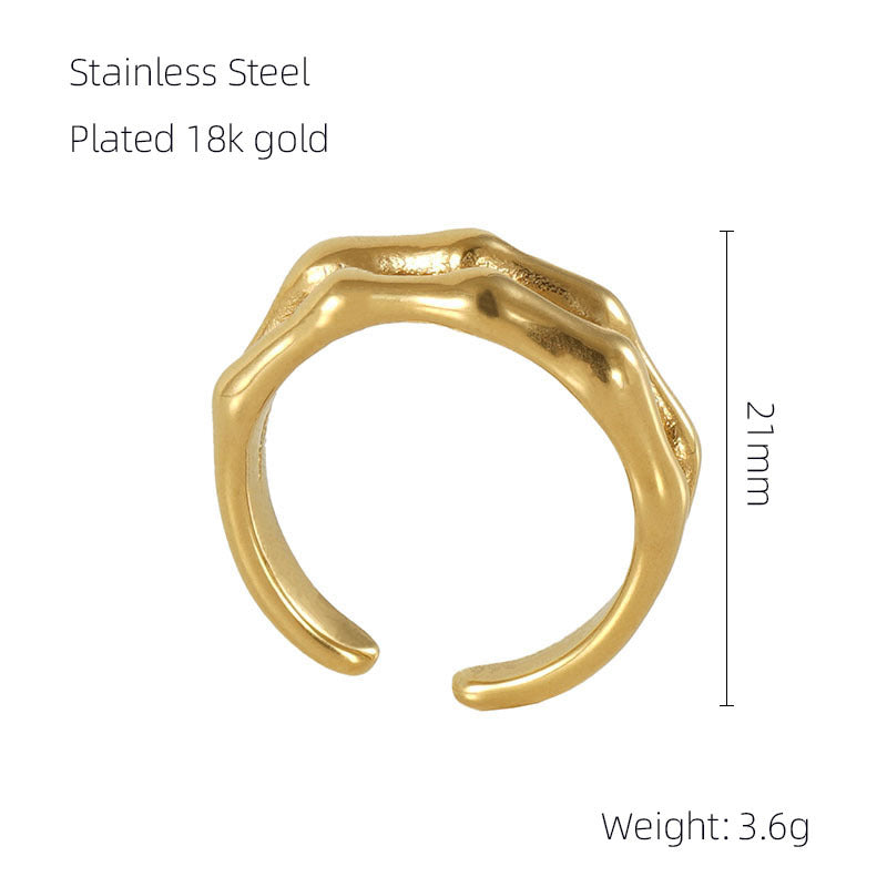 Women's Double-Layer Bamboo-Section Open Ring
