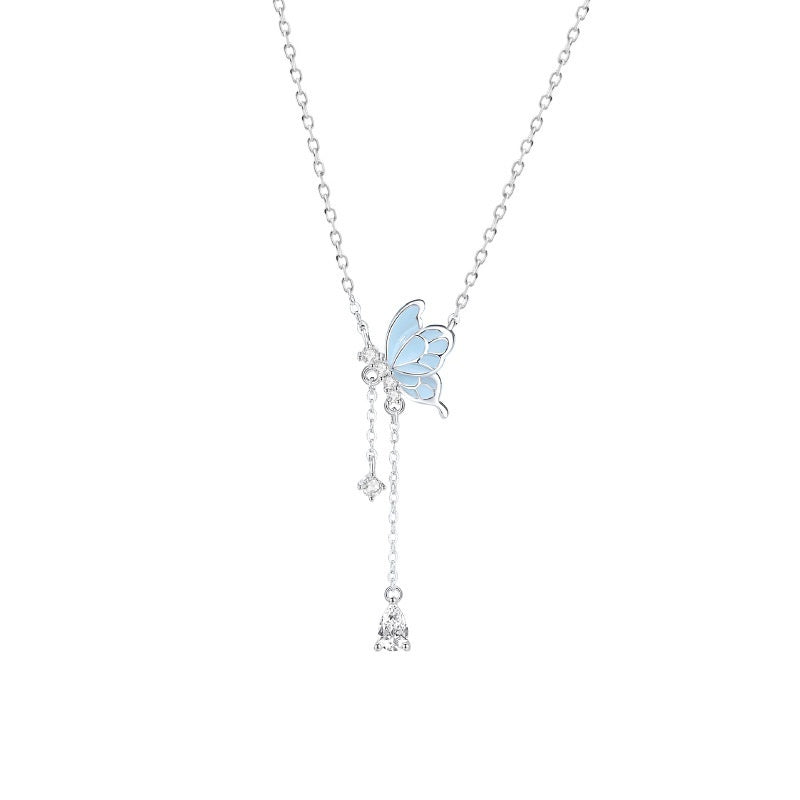New Original Luminous Stainless Steel Dancing Butterfly Necklace