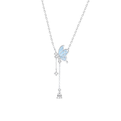 New Original Luminous Stainless Steel Dancing Butterfly Necklace