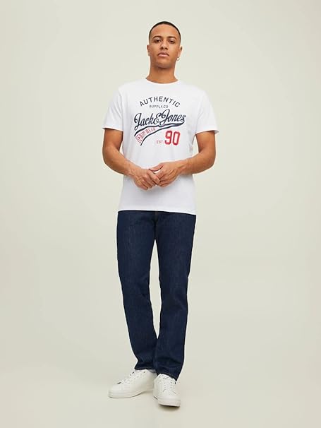 JACK & JONES Mens Logo 3 Pack T-Shirt Short Sleeve Cotton