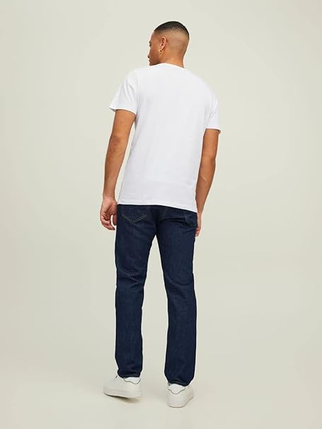 JACK & JONES Mens Logo 3 Pack T-Shirt Short Sleeve Cotton