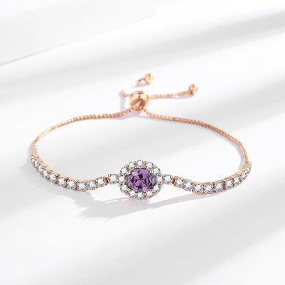 Fashionable Purple Zircon Stud Earrings