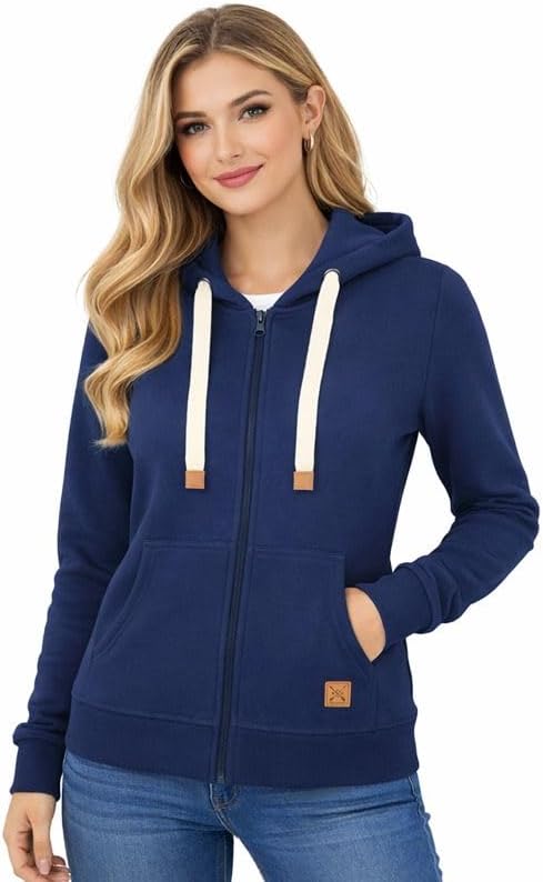 Blu Apparel Womens Zip Hoodies Extra Warm women's Zipped