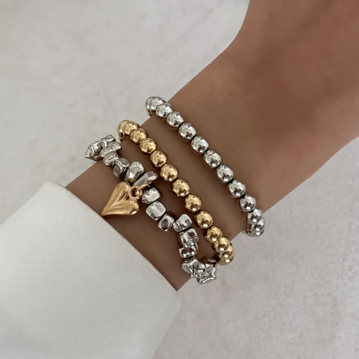 Niche, Light-luxury Three-piece Irregular Bracelet Set