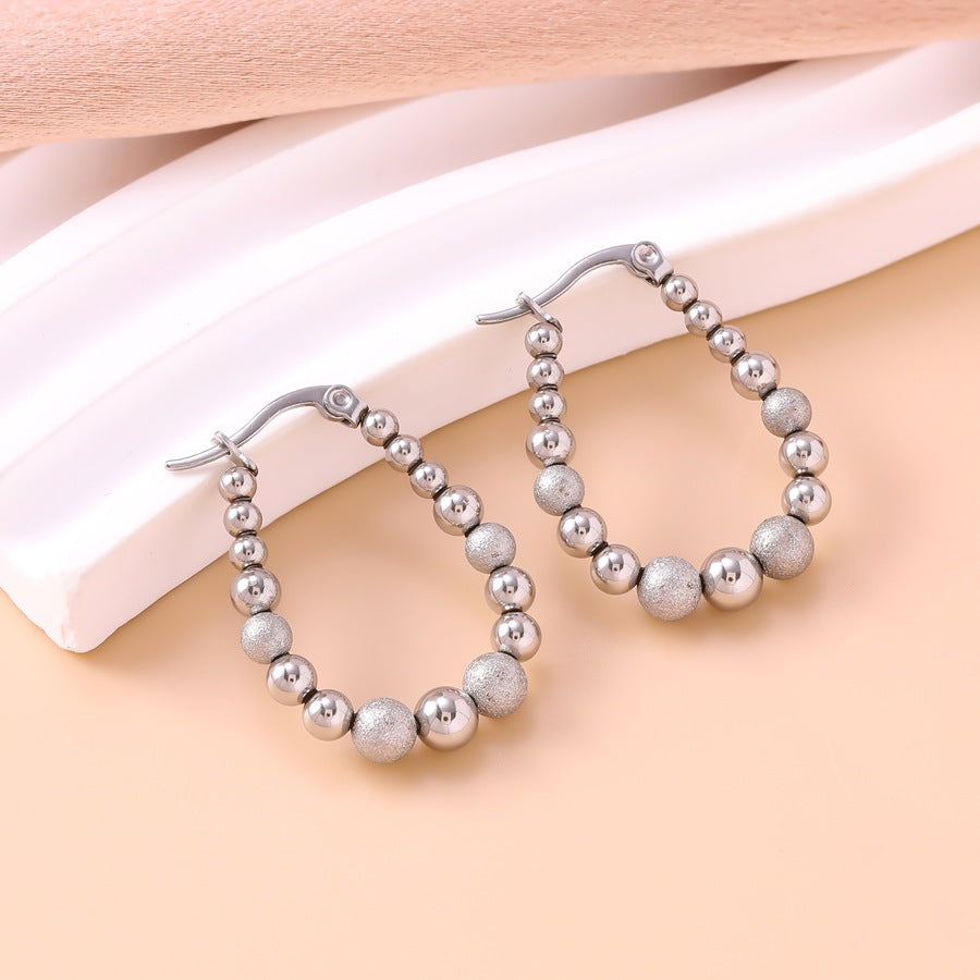 Fashionable Commuter Niche Instagram-Style Frosted Bead Earrings