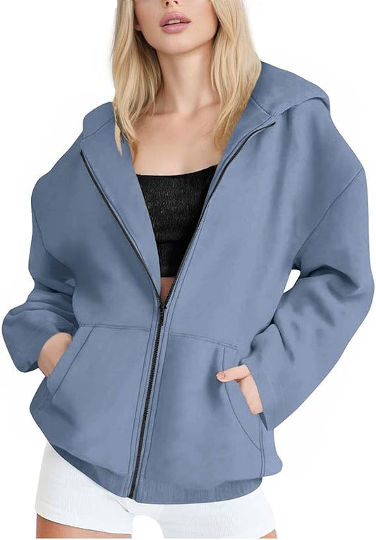 Hoodies For Women UK Oversized Sweatshirts Zip Up Casual Loose Long Sleeve