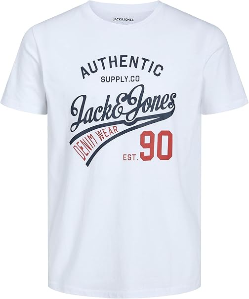 JACK & JONES Mens Logo 3 Pack T-Shirt Short Sleeve Cotton