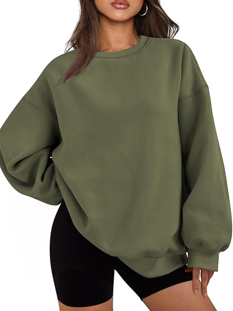 Famulily Oversized Sweatshirt Women Loose Fit Vintage Crew Neck