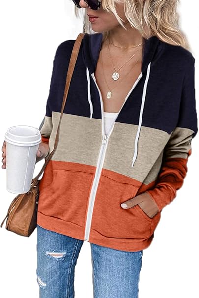 iChunhua Women's Zip up Long Sleeve Hooded Hoodies