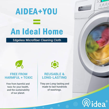 AIDEA Microfibre Cloth Pack of 12, Multifunctional Reusable Cleaning Cloths