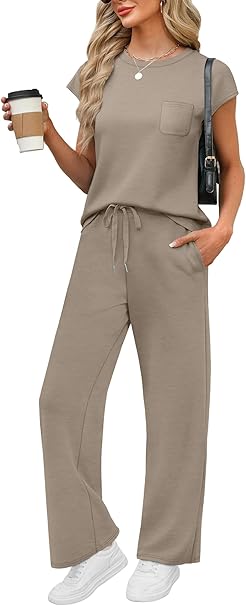 WIHOLL 2 Piece Sets for Women Casual Summer Travel Vacation