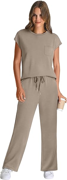 WIHOLL 2 Piece Sets for Women Casual Summer Travel Vacation