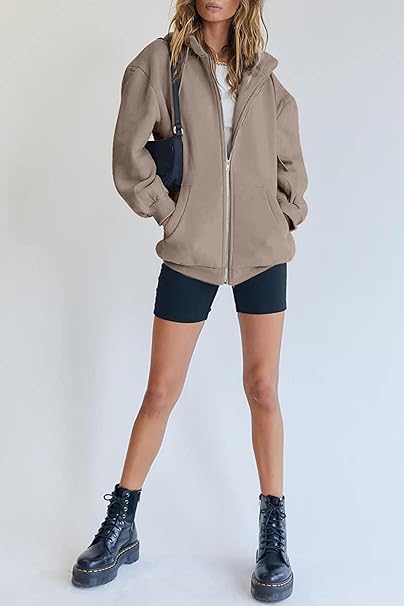 Jhsnjnr Women's Long Sleeve Sweatshirts Casual Hooded Jackets with Pockets