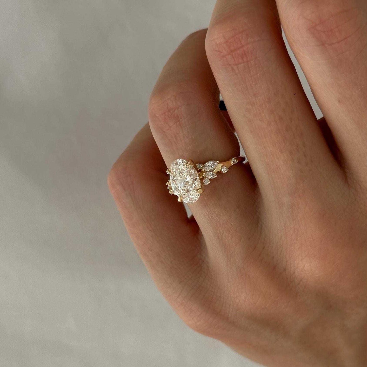 Womens Fashionable Casual Oval Diamond Ring