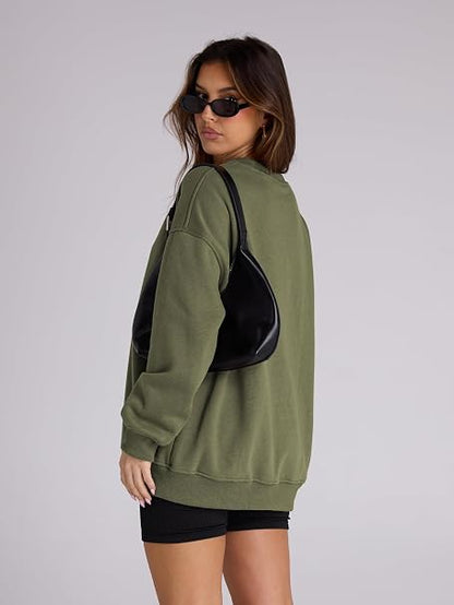Famulily Oversized Sweatshirt Women Loose Fit Vintage Crew Neck