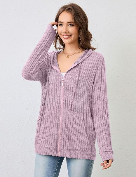 Flikity Womens Cardigans Zip Up Ladies Hoodies with Large