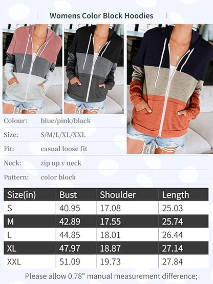 iChunhua Women's Zip up Long Sleeve Hooded Hoodies