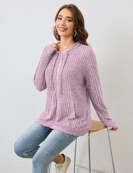 Flikity Womens Cardigans Zip Up Ladies Hoodies with Large