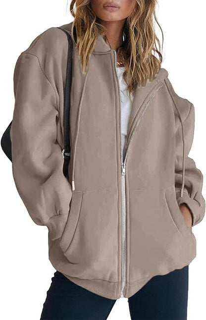 Jhsnjnr Women's Long Sleeve Sweatshirts Casual Hooded Jackets with Pockets