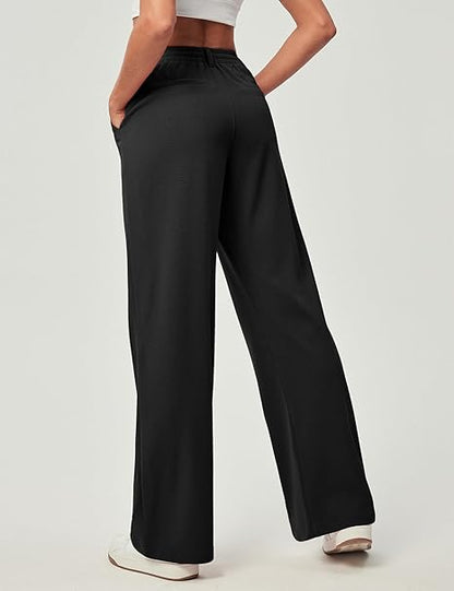 Ewedoos Wide Leg Trousers for Women Stretch Ladies Work Palazzo