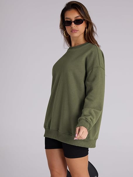 Famulily Oversized Sweatshirt Women Loose Fit Vintage Crew Neck