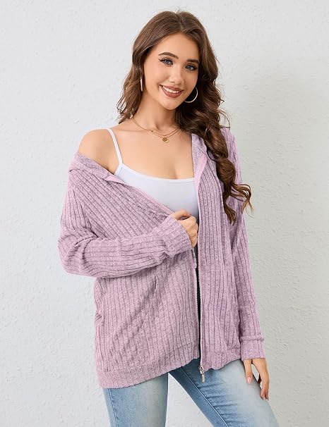 Flikity Womens Cardigans Zip Up Ladies Hoodies with Large