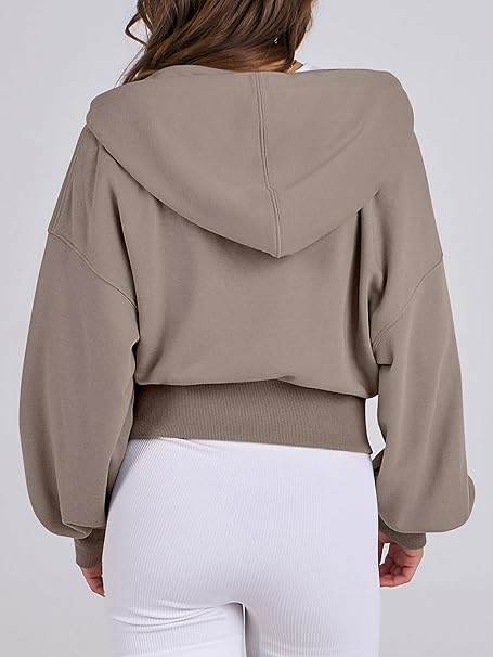 Jhsnjnr Womens Zip Up Hoodie Drawstring Long Sleeve