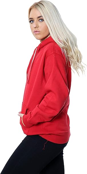 Women Ladies Oversized Pullover Plain Hoodie Top With Out