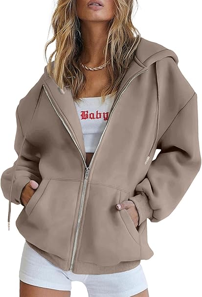 Jhsnjnr Women's Long Sleeve Sweatshirts Casual Hooded Jackets with Pockets