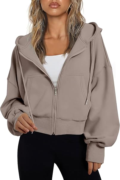 Jhsnjnr Womens Zip Up Hoodie Drawstring Long Sleeve
