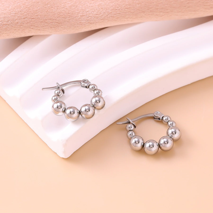 Fashionable Commuter Niche Instagram-Style Frosted Bead Earrings