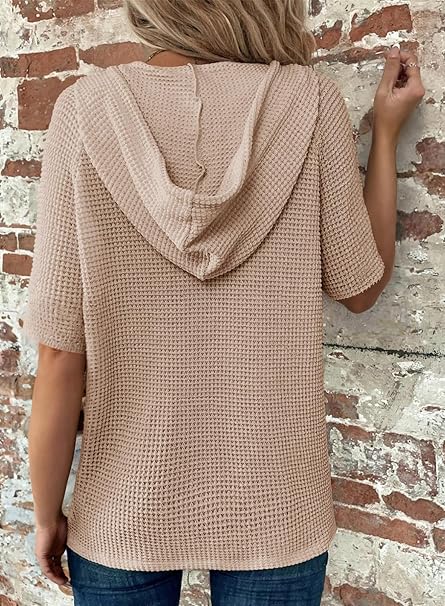 Dokotoo Women's Hoodies Waffle Knit Ladies T-Shirts