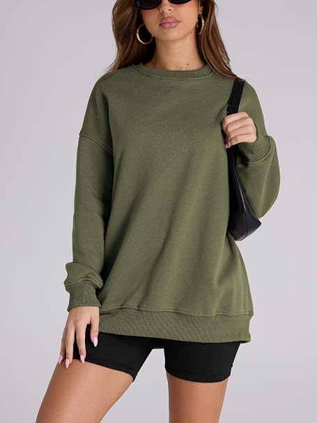 Famulily Oversized Sweatshirt Women Loose Fit Vintage Crew Neck