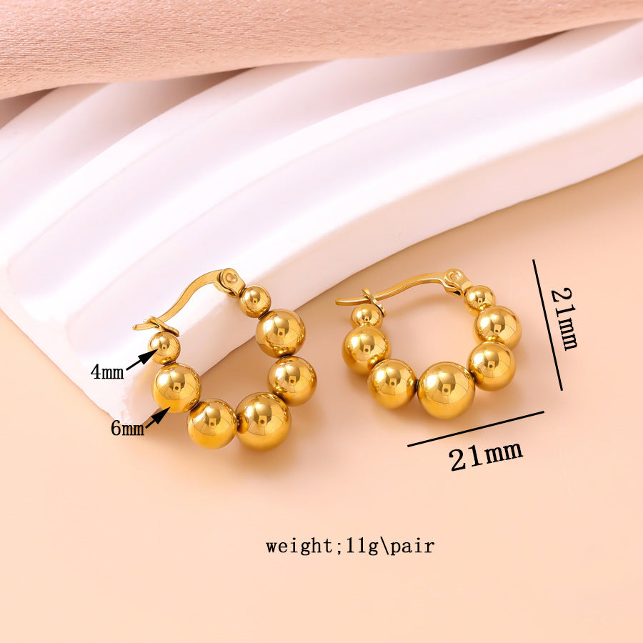 Fashionable Commuter Niche Instagram-Style Frosted Bead Earrings