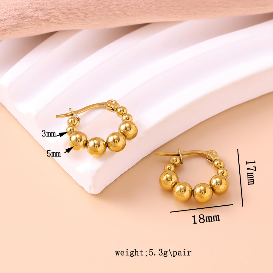 Fashionable Commuter Niche Instagram-Style Frosted Bead Earrings
