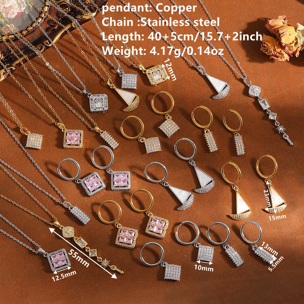 Square Sail Diamond-encrusted Necklace