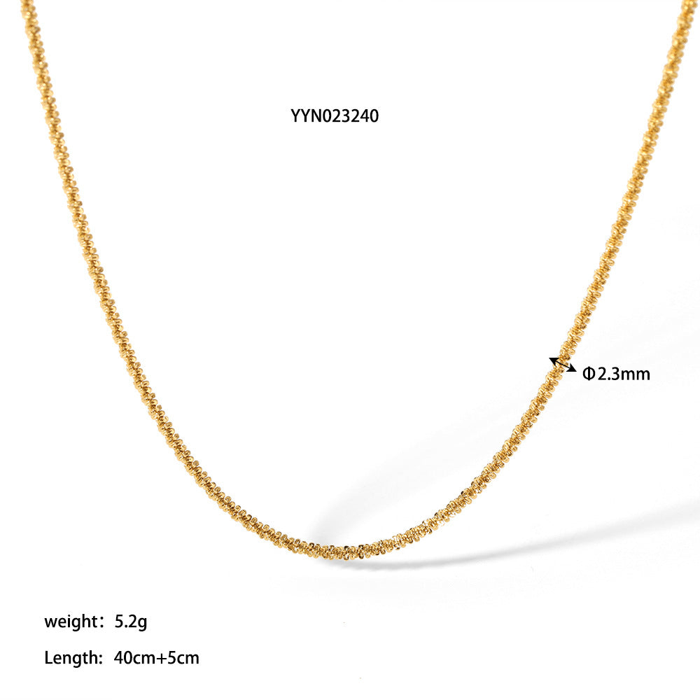 Stainless Steel 18K Gold-plated Bracelet And Necklace