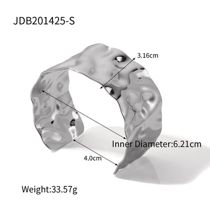 Stainless Steel Gold-plated Open Casual Bracelet