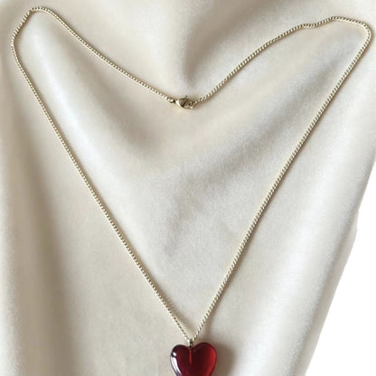 Creative Gothic Black And Red Heart With Dripping Blood Pendant Necklace