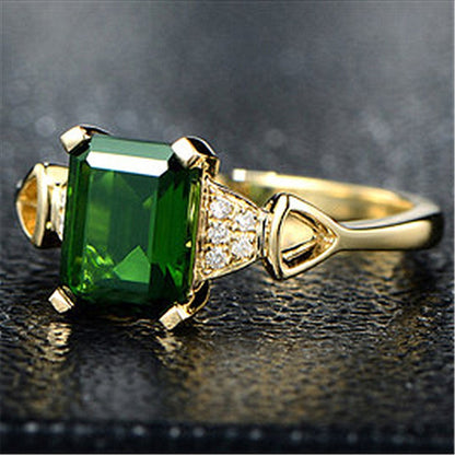 Womens Fashion Open-Style Ring With Natural Square Cut Diamond