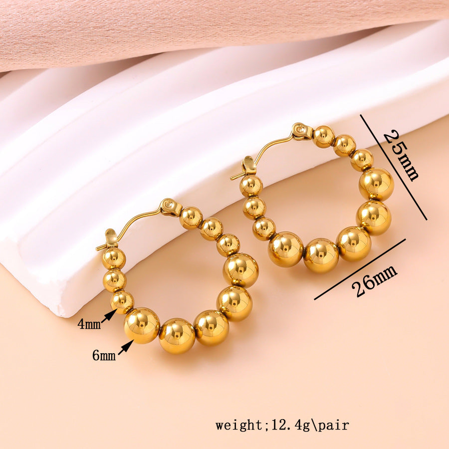 Fashionable Commuter Niche Instagram-Style Frosted Bead Earrings