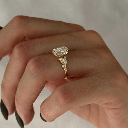 Womens Fashionable Casual Oval Diamond Ring