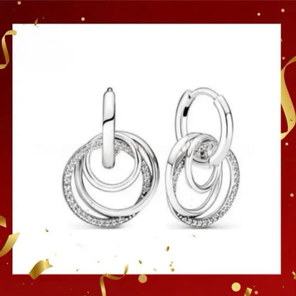 Heart-Shaped Castle Eternal Pendant Sparkling Round Halo Necklace And Earrings