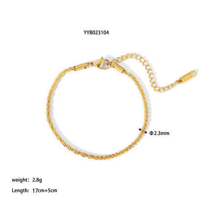 Stainless Steel 18K Gold-plated Bracelet And Necklace