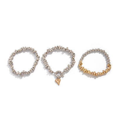 Niche, Light-luxury Three-piece Irregular Bracelet Set